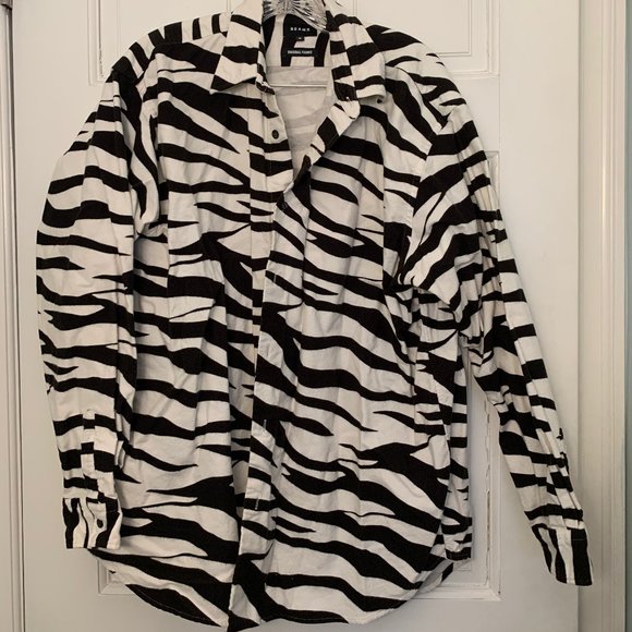 Beams Tops - Beams Zebra Button Down
